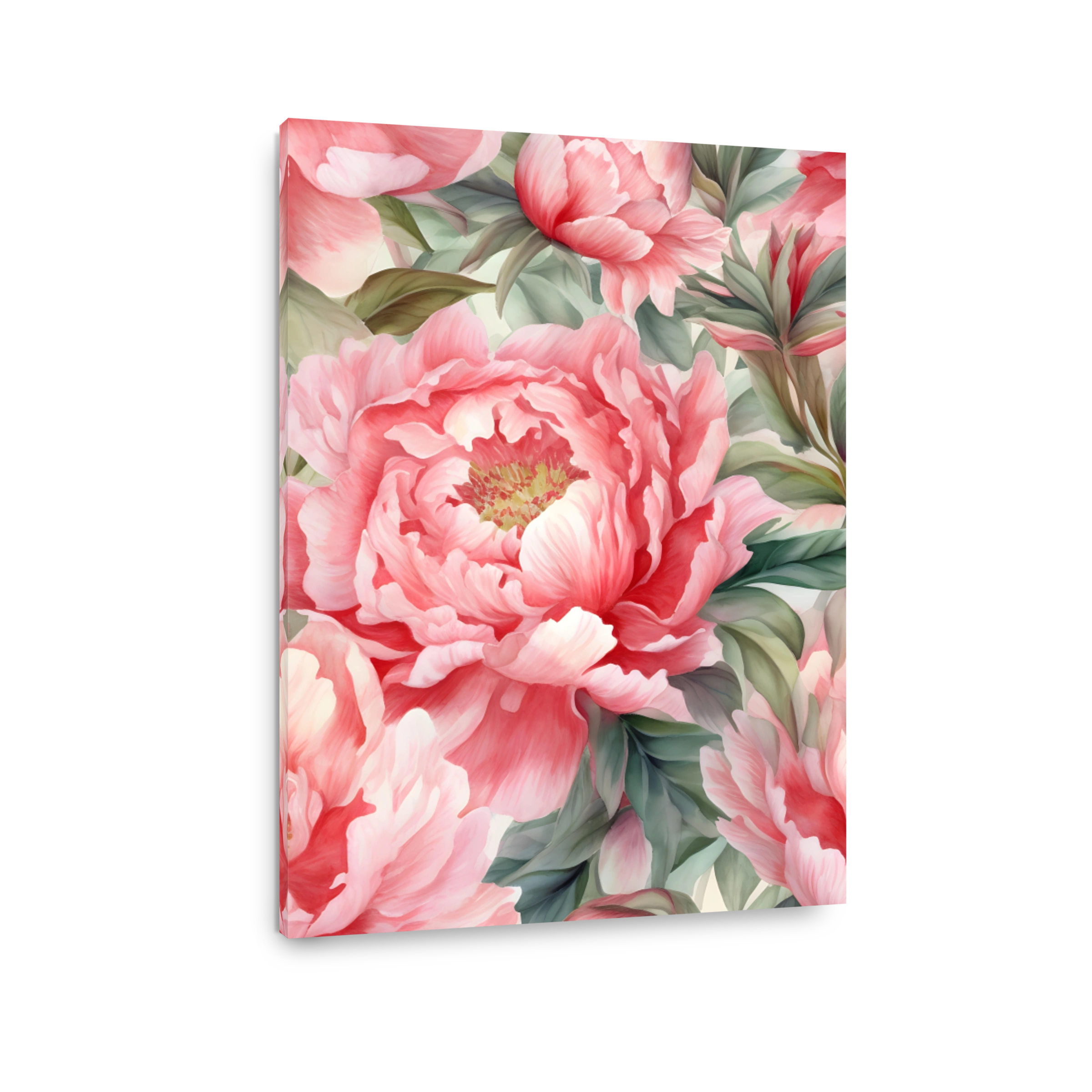 Vibrant Pink Peonies Digital Painting