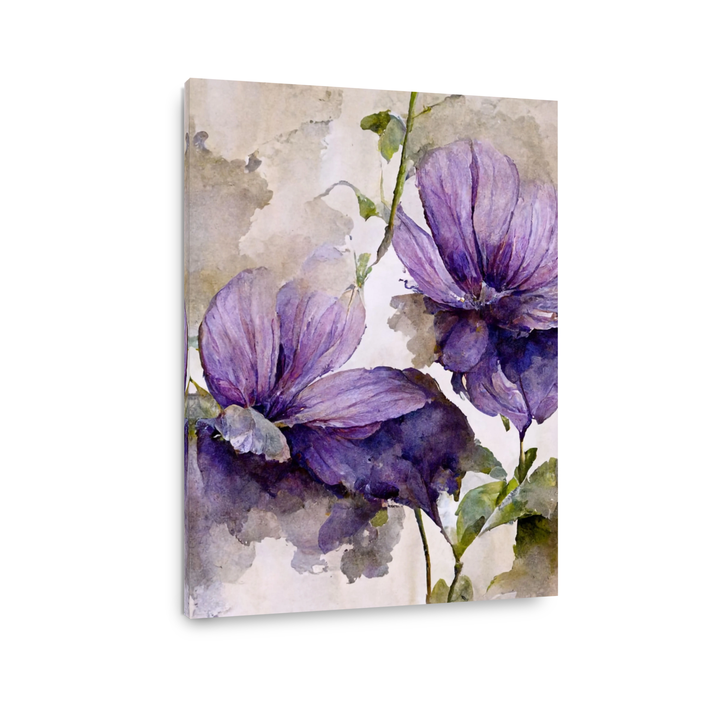 Delicate Purple Floral Watercolour Art