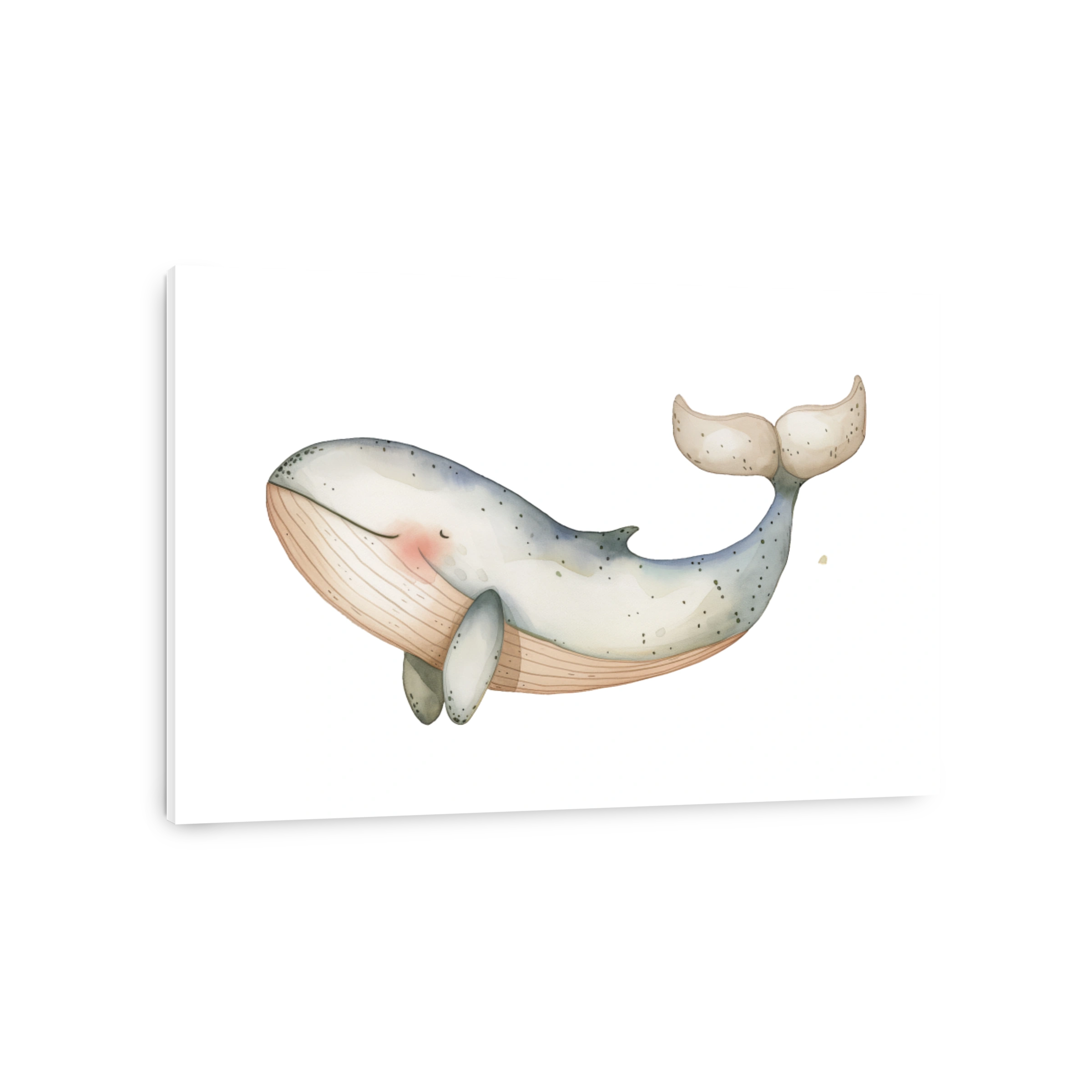 Whimsical Watercolor Whale Art Print