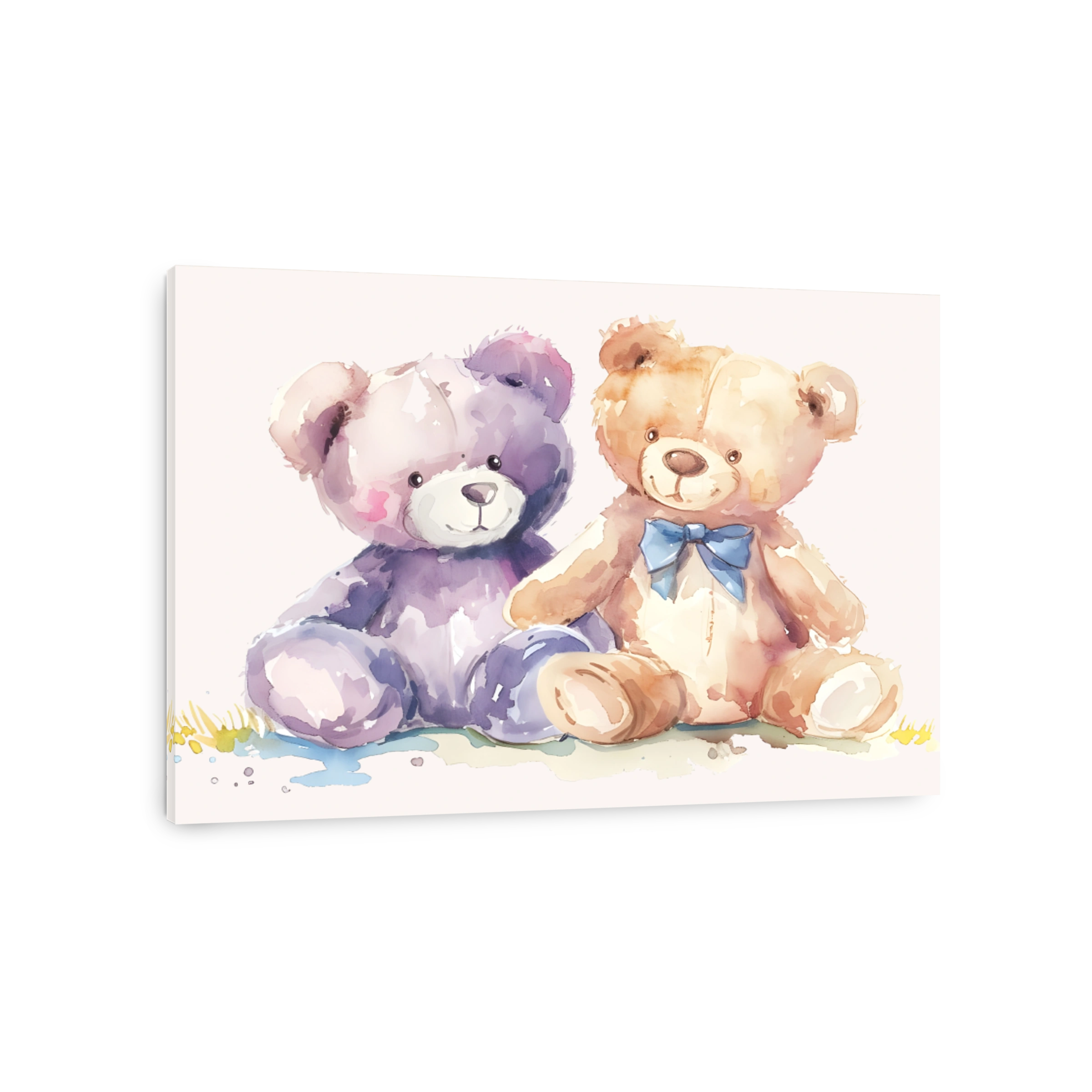 Cute Watercolor Teddy Bears for Nursery Decor