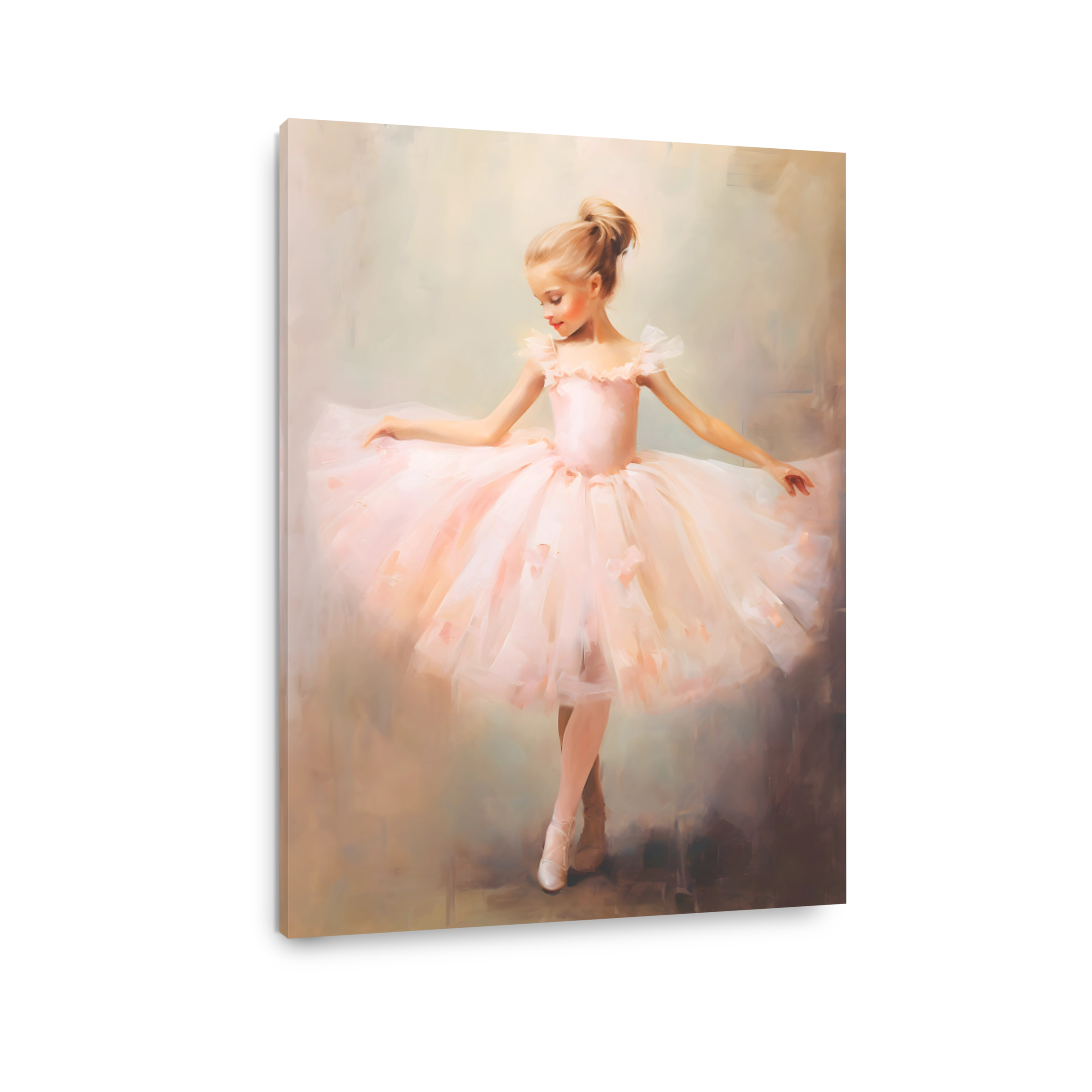 Graceful Ballerina in Pink Tutu Oil Painting