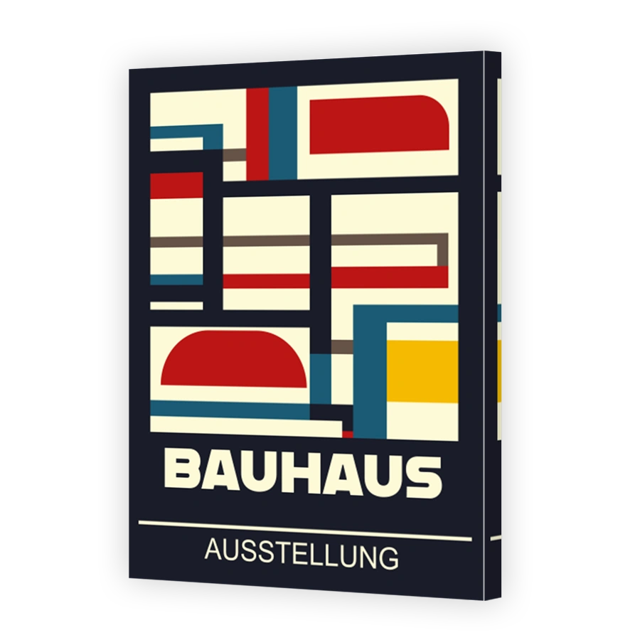 Bauhaus Exhibition Poster in Cream, Red and Navy