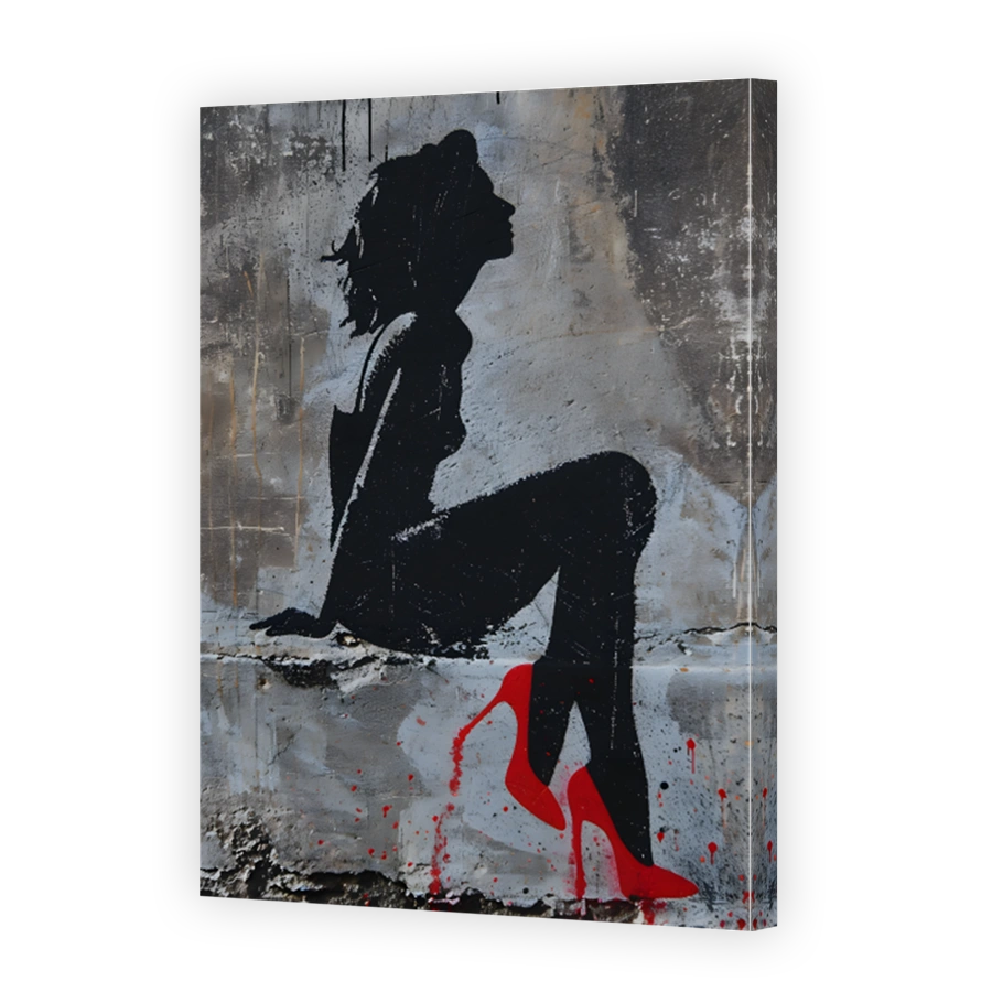 Empowering Woman in Spray Paint Street Art
