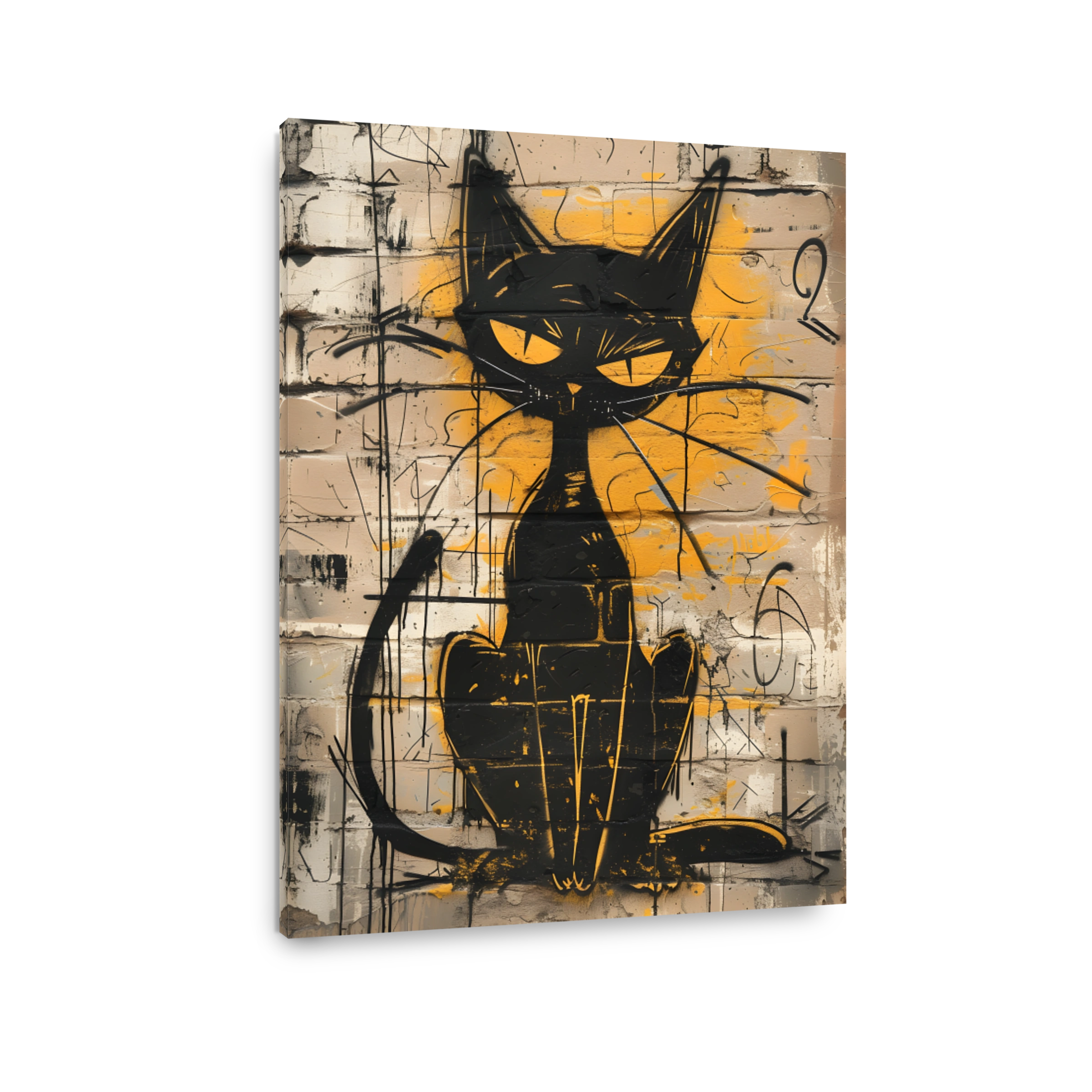 Mischievous Black Cat Street Art
