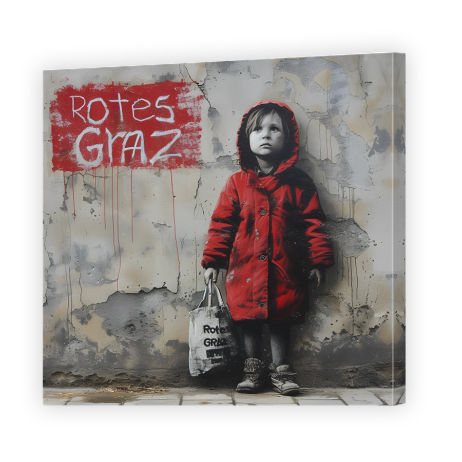 Street art of a child in Graz