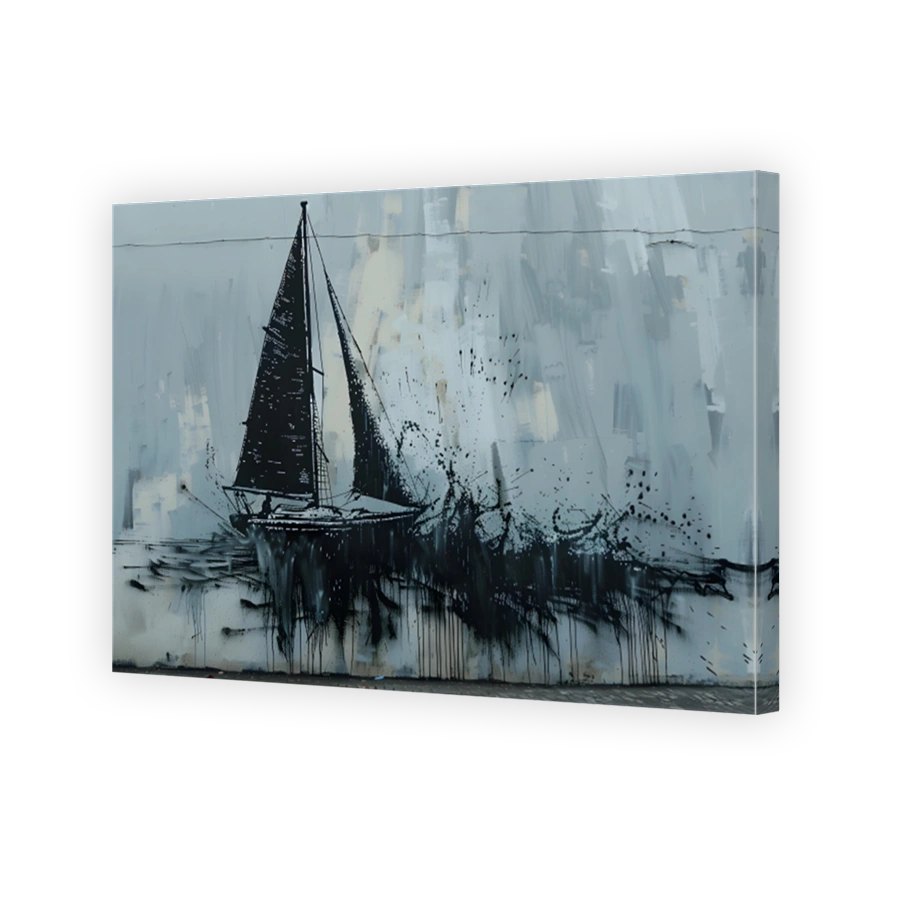 Dramatic Sailboat Mural