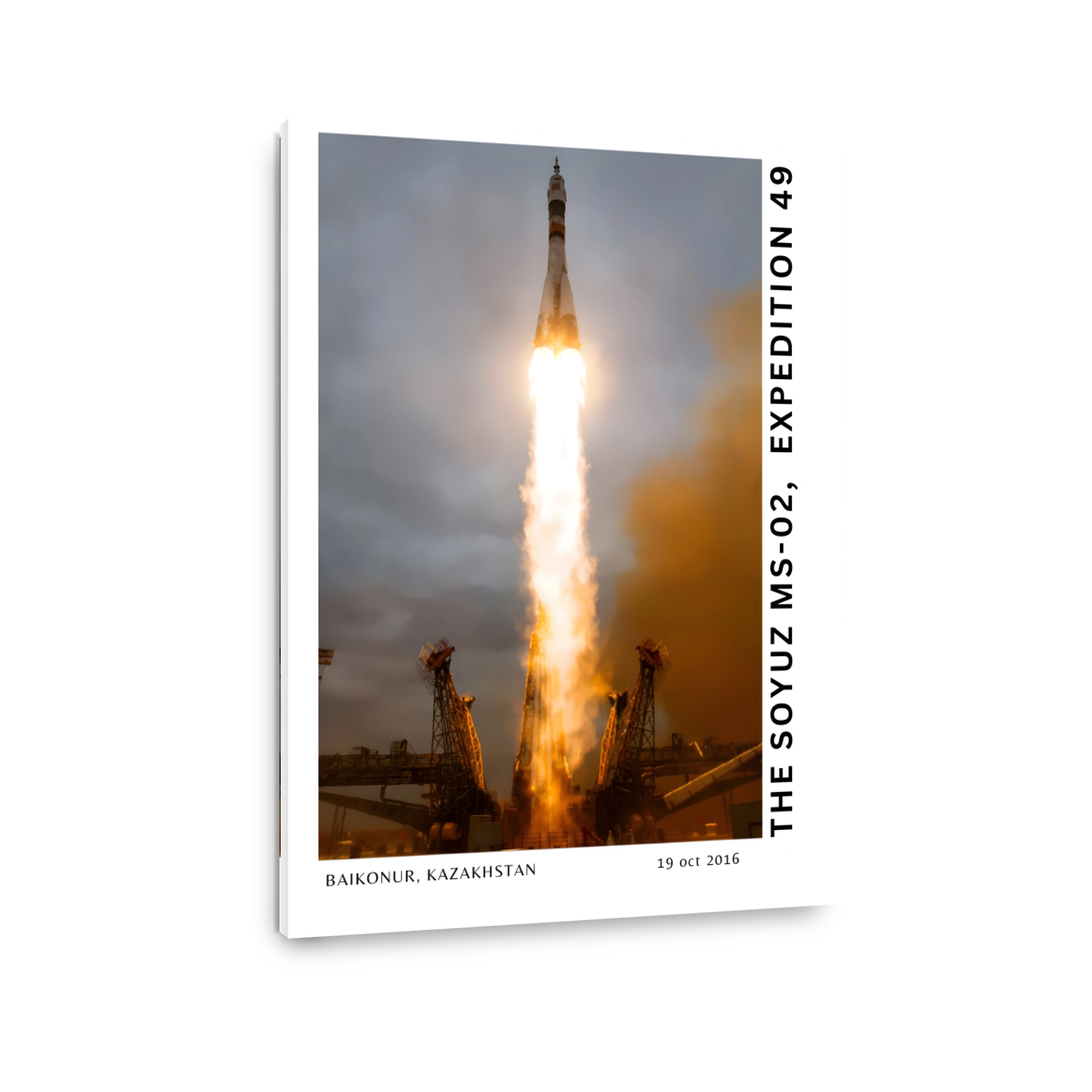 Soyuz Rocket Launching into Dramatic Skies