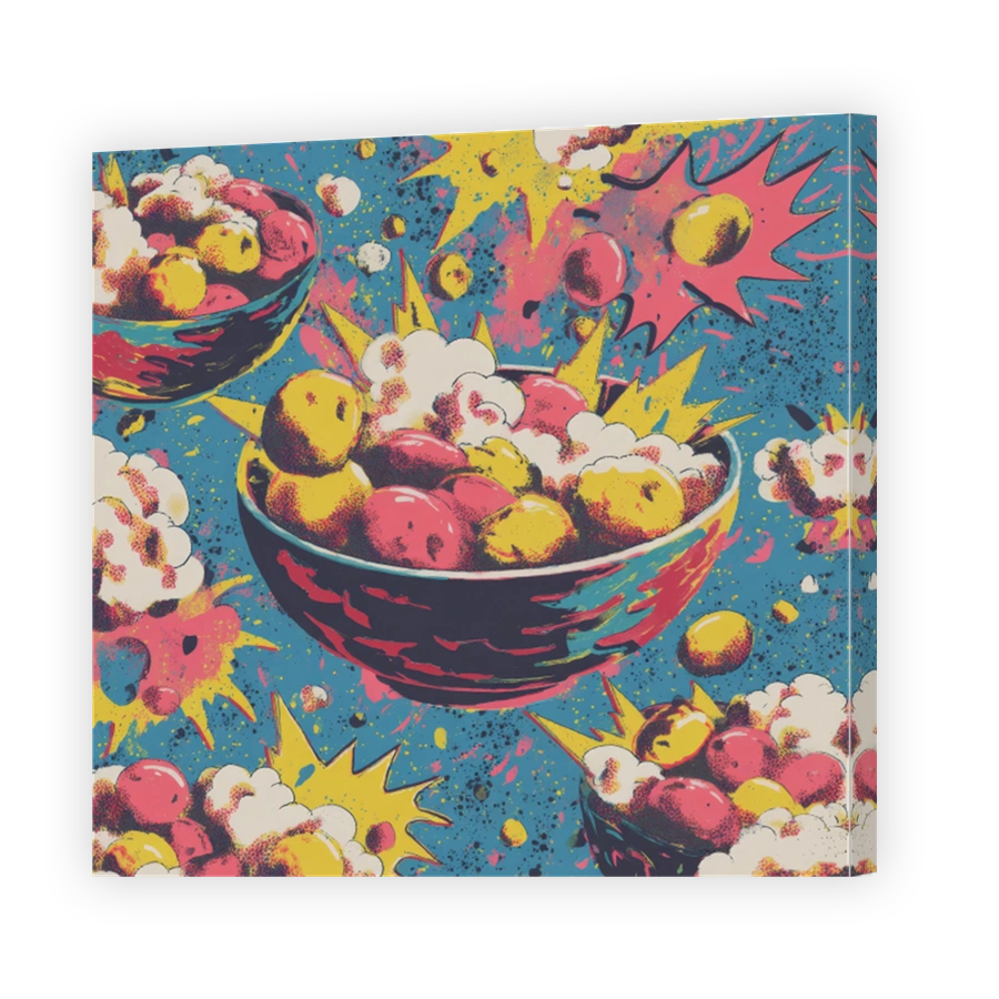 Vibrant fruit in bowls digital art