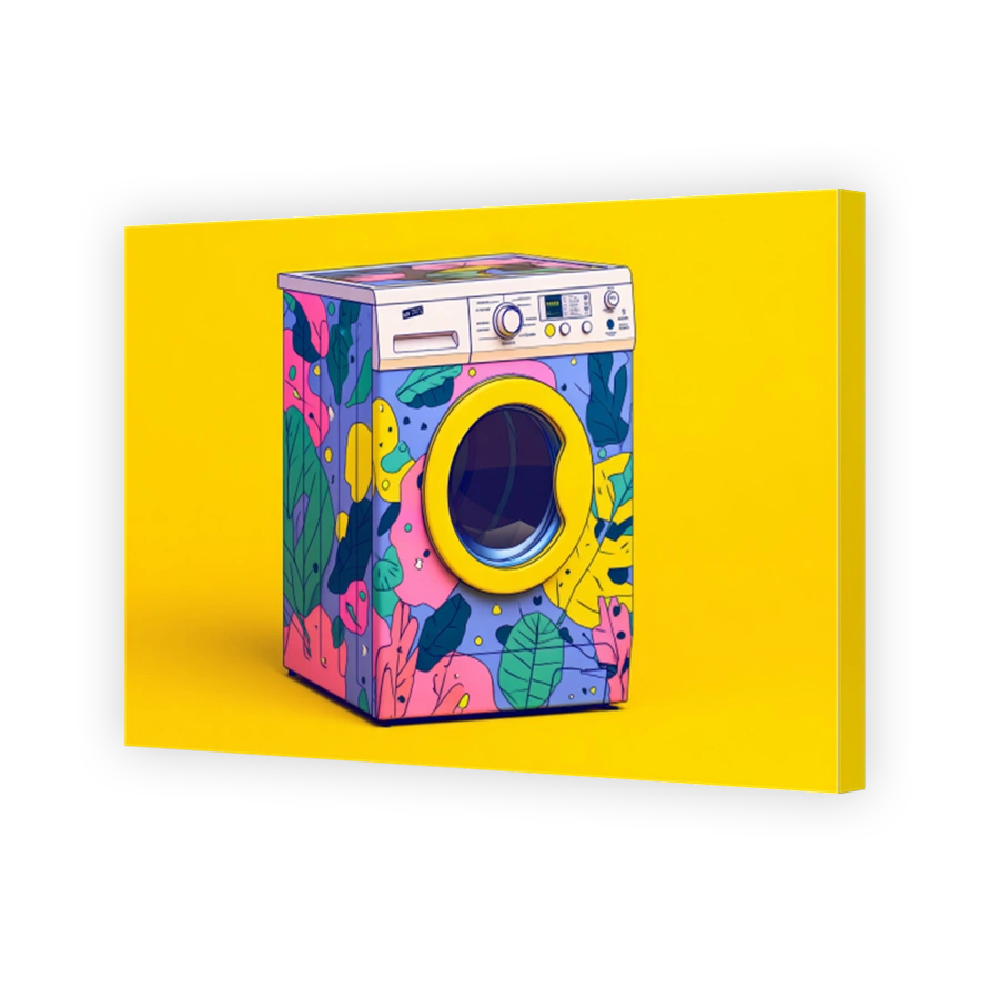 Quirky Washing Machine with Floral Design