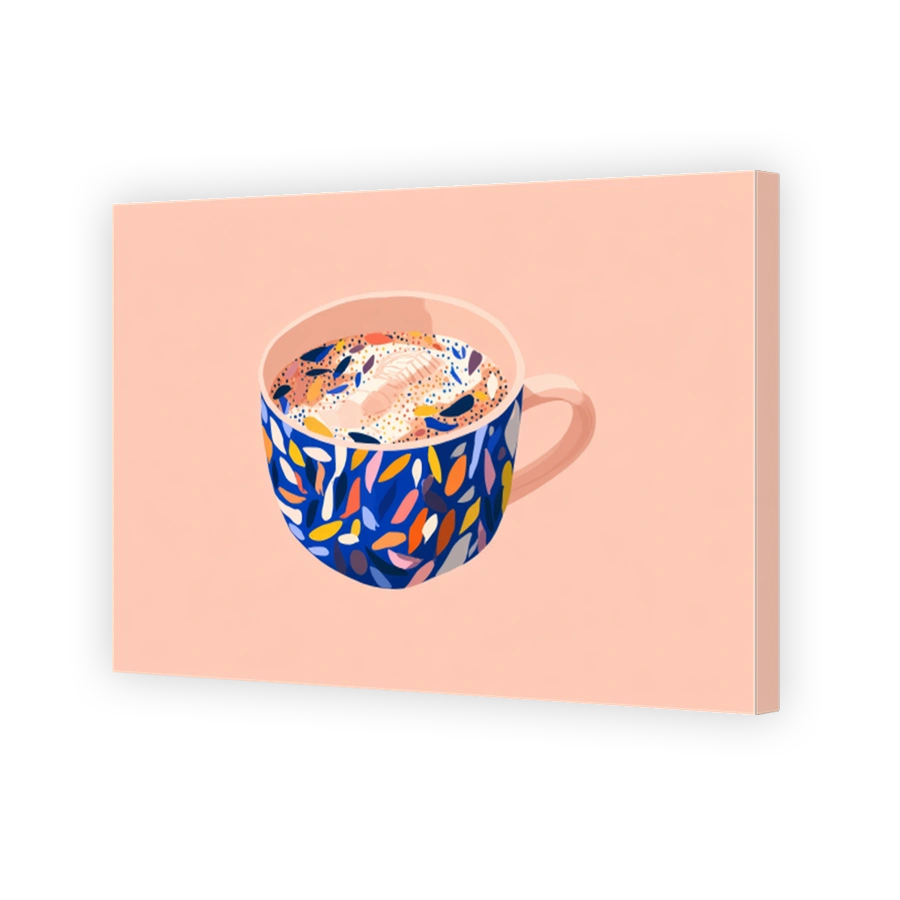 Colourful Quirky Cup of Coffee Art