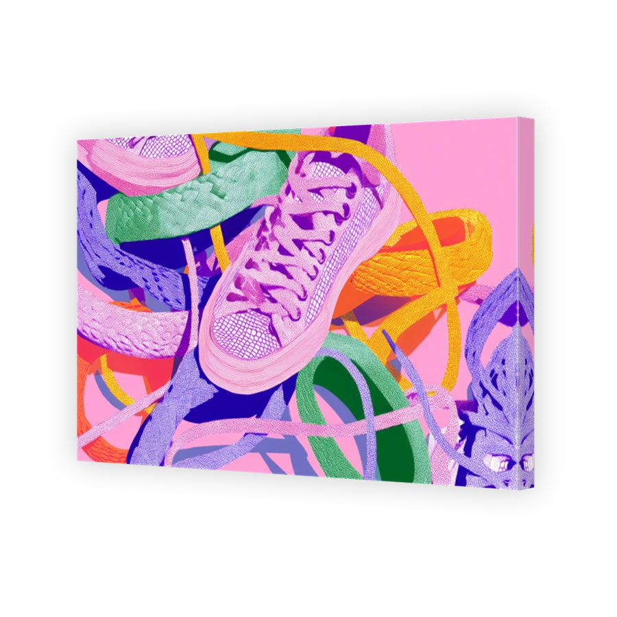 Playful Digital Art of Colourful Sneakers