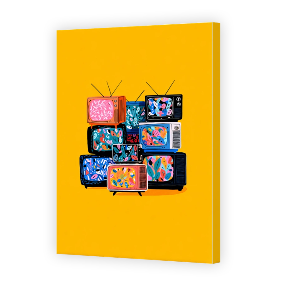 Colourful Retro Televisions Art