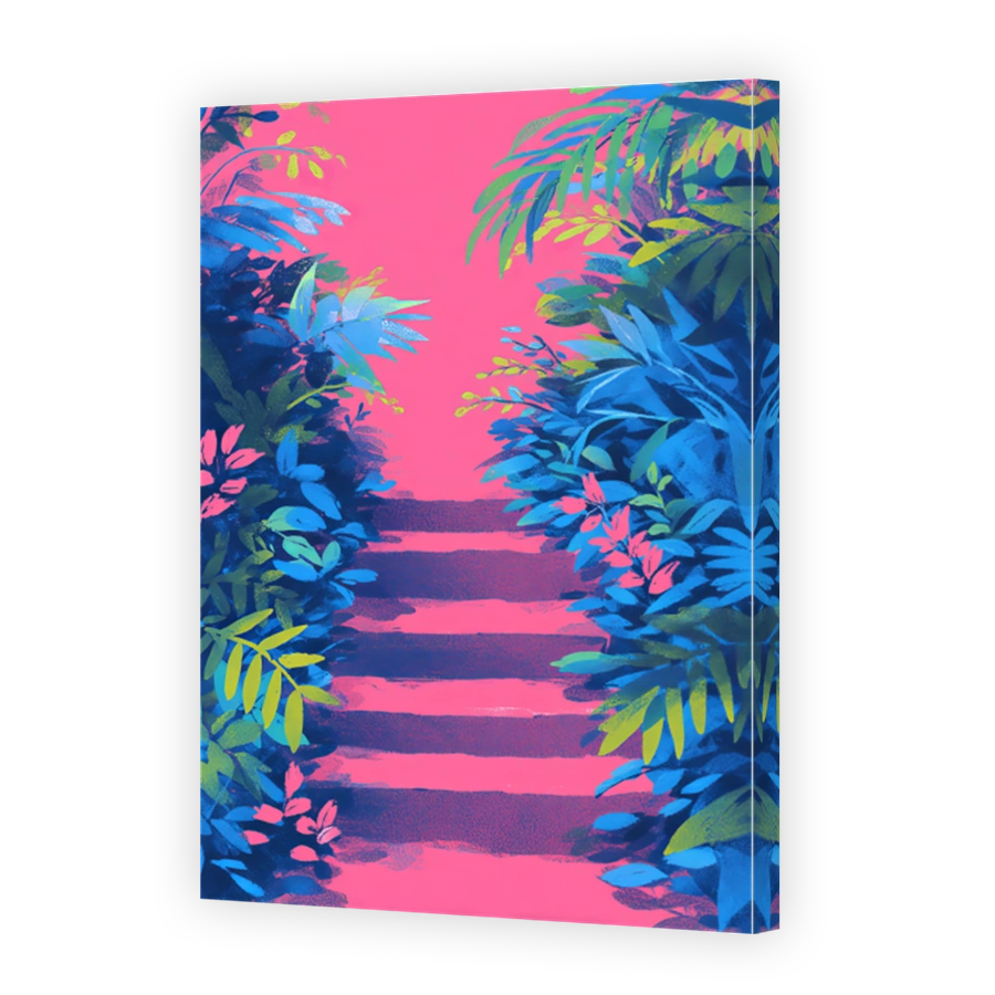 Vibrant Jungle Path Digital Art