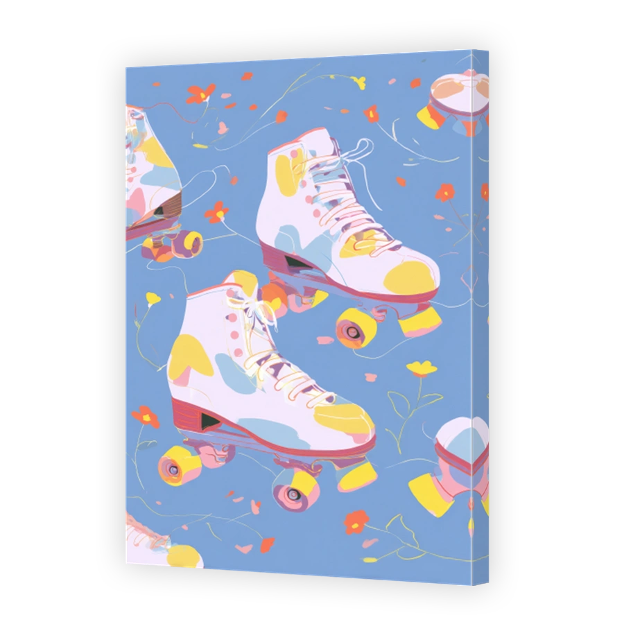 Colourful Roller Skates with Floral Accents