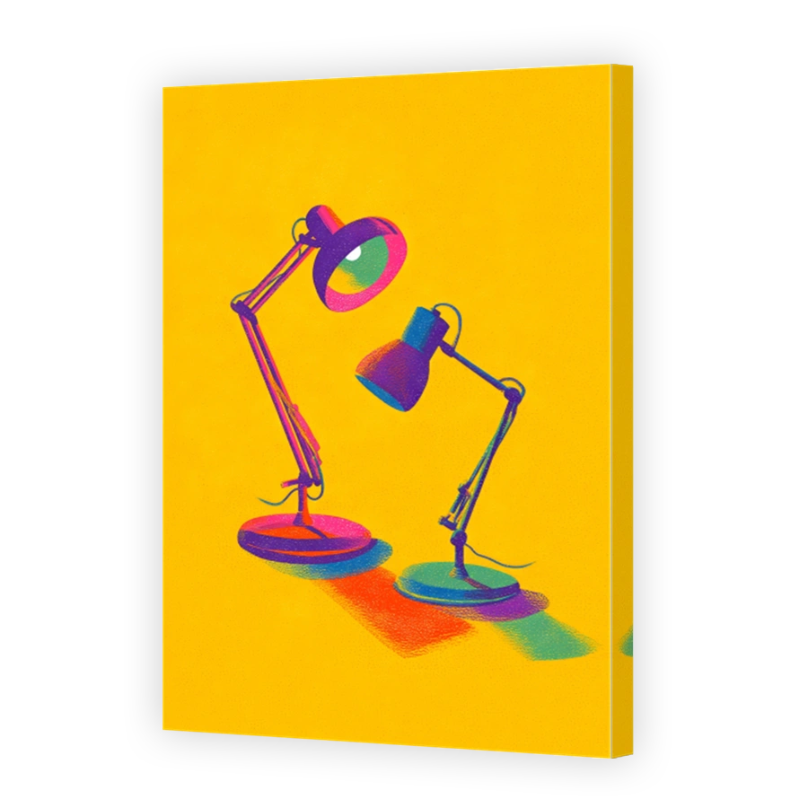 Colourful Desk Lamps Art Print