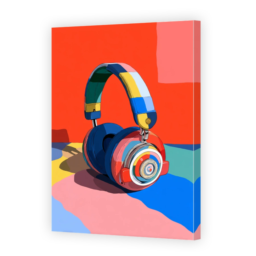 Vibrant Headphones Art Print