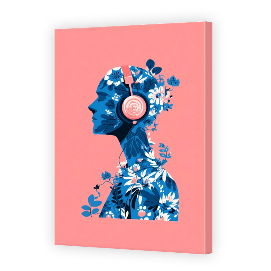 Colourful Head Profile with Headphones