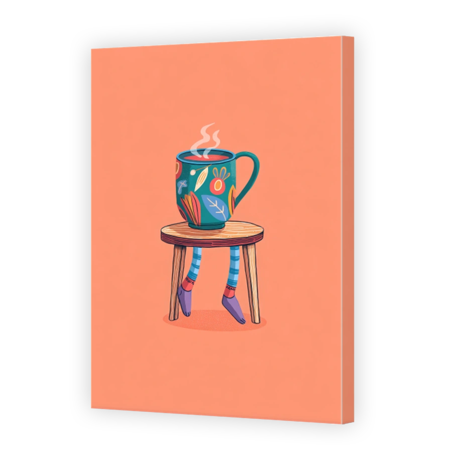 Whimsical Mug with Legs Digital Illustration