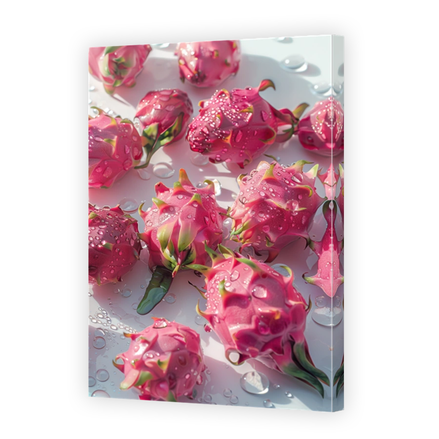 Close Up Of Dragon Fruit Lying On A Background With Water Drops 4