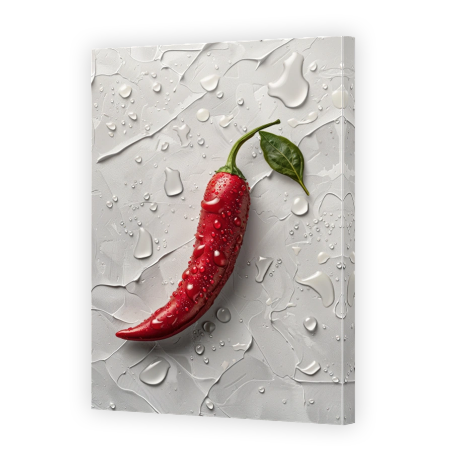 Close Up Of Chili Pepper Lying On A Background With Water Drops 3