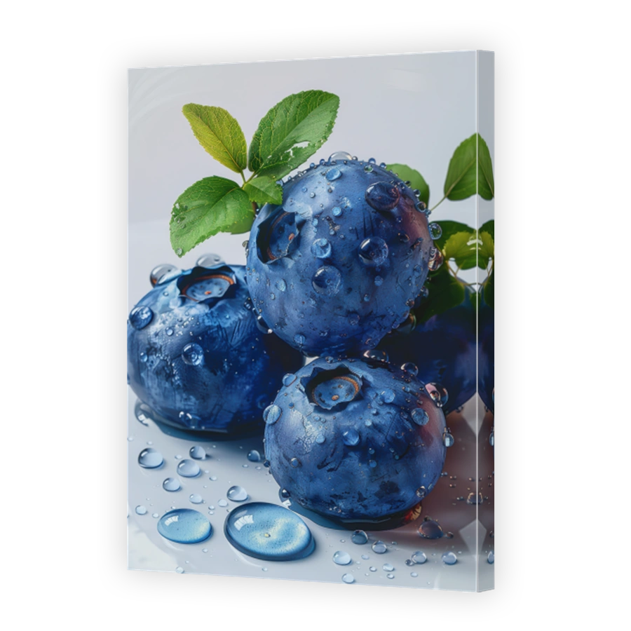 Close Up Of Blueberry Lying On A Background With Water Drops 3