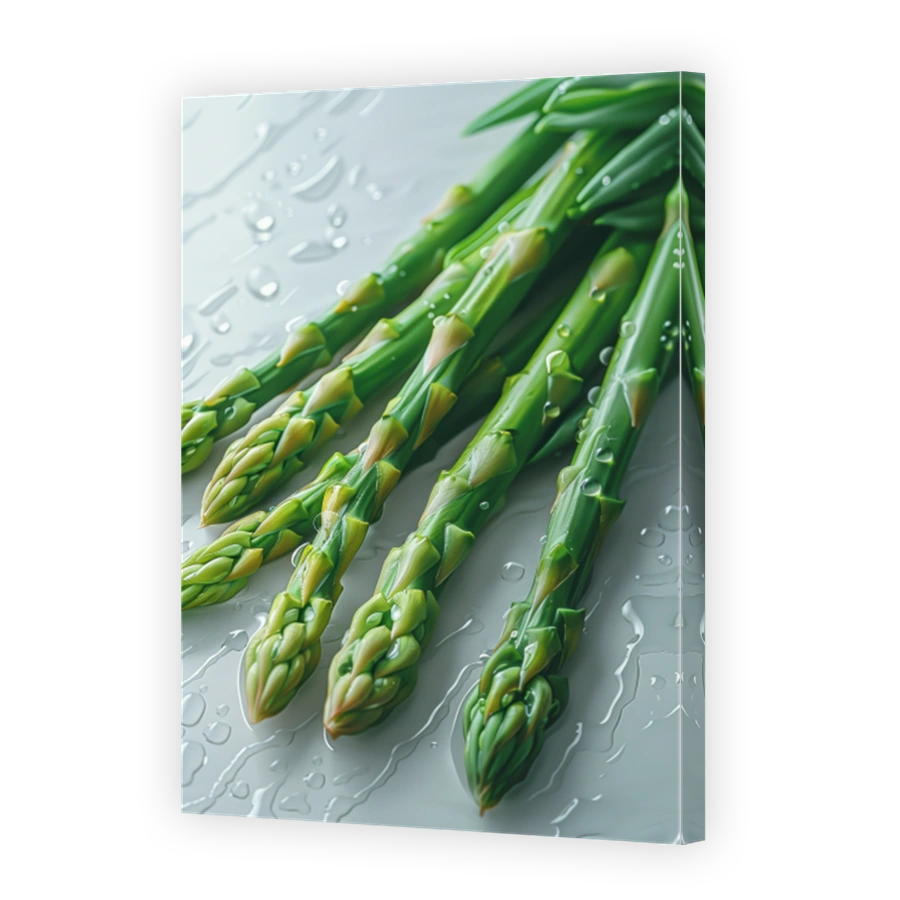 Close Up Of Asparagus Lying On A Background With Water Drops 2