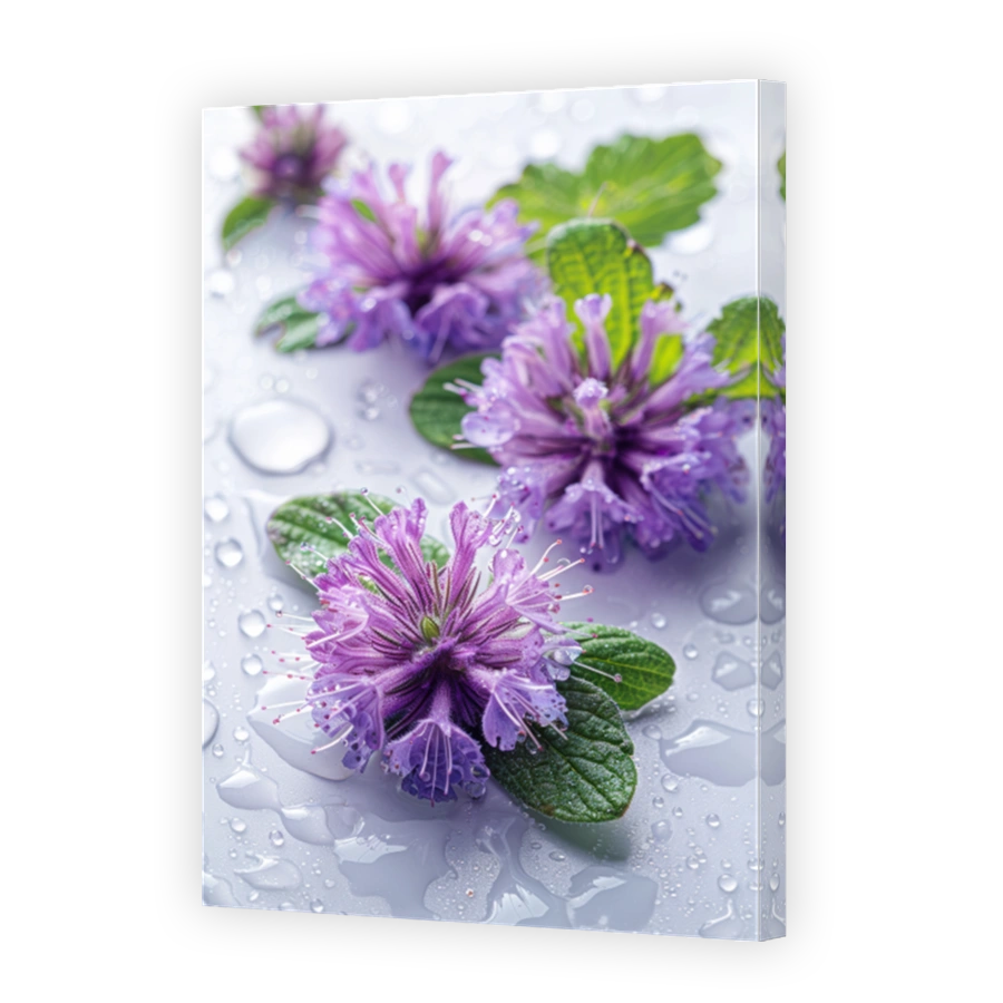 Close Up Of Pennyroyal Lying On A Background With Water Drops 4