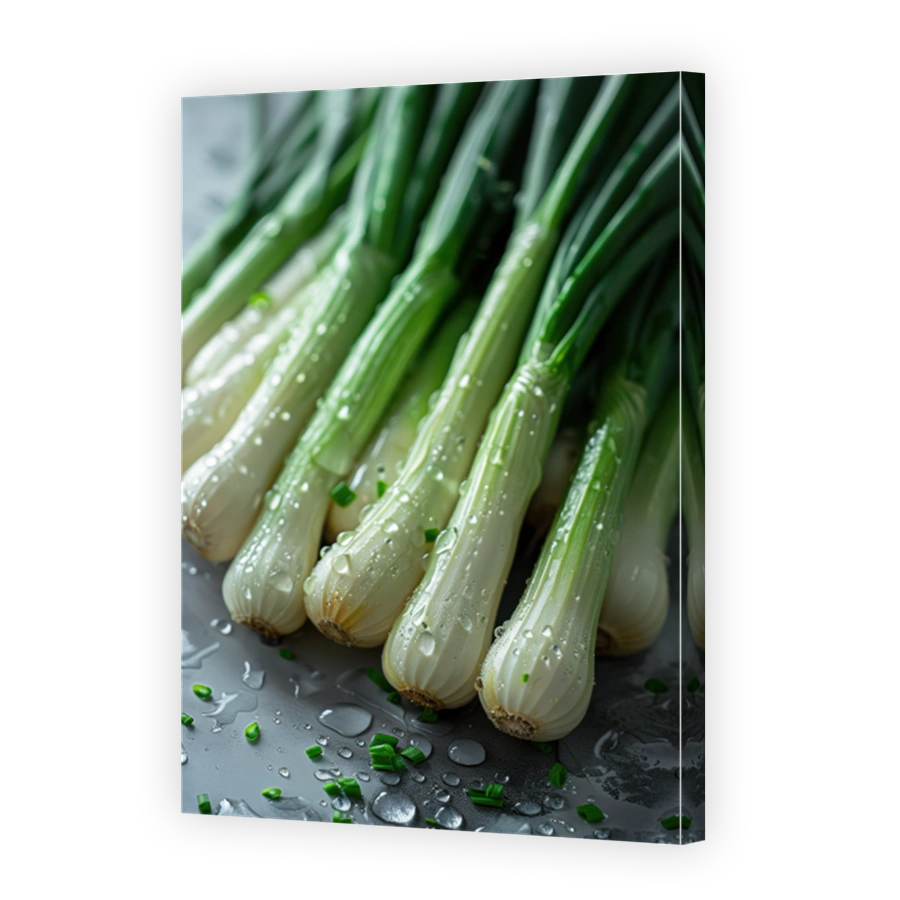 Close Up Of Leek Lying On A Background With Water Drops 3