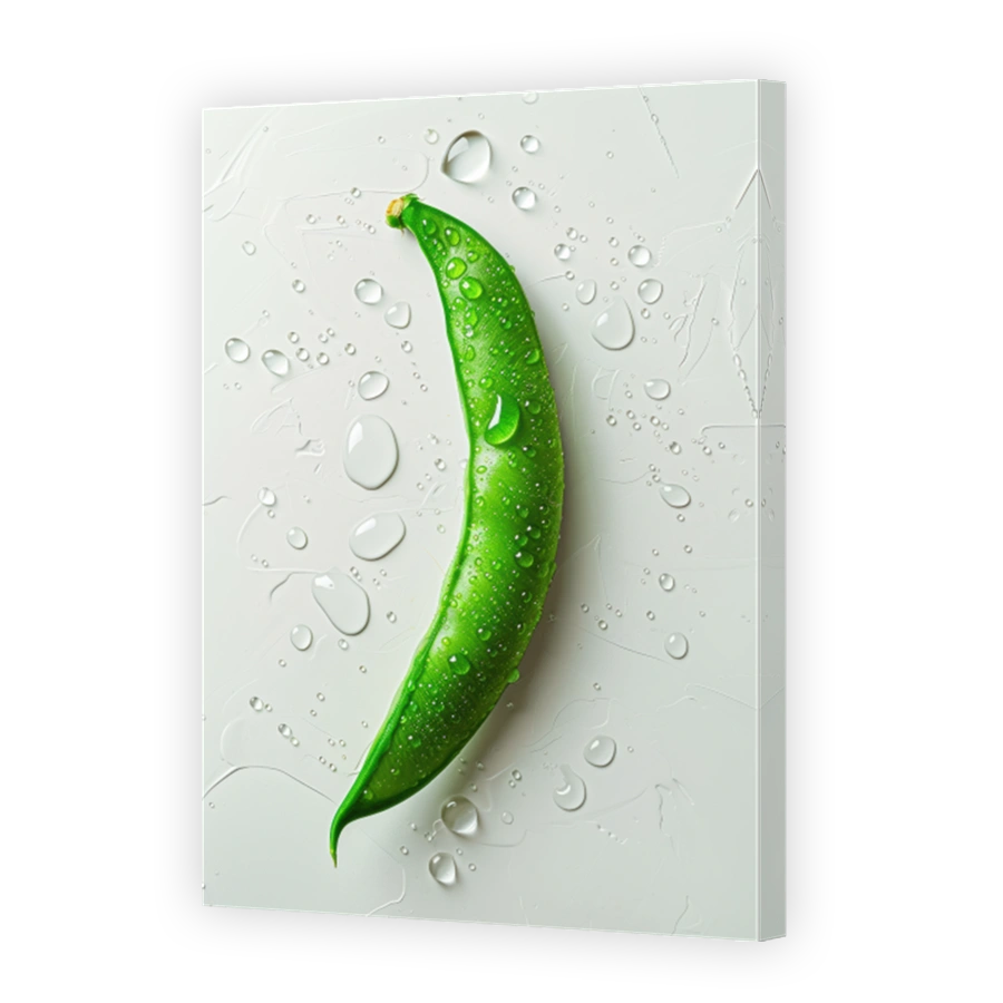 Close Up Of Green Bean Lying On A Background With Water Drops 3