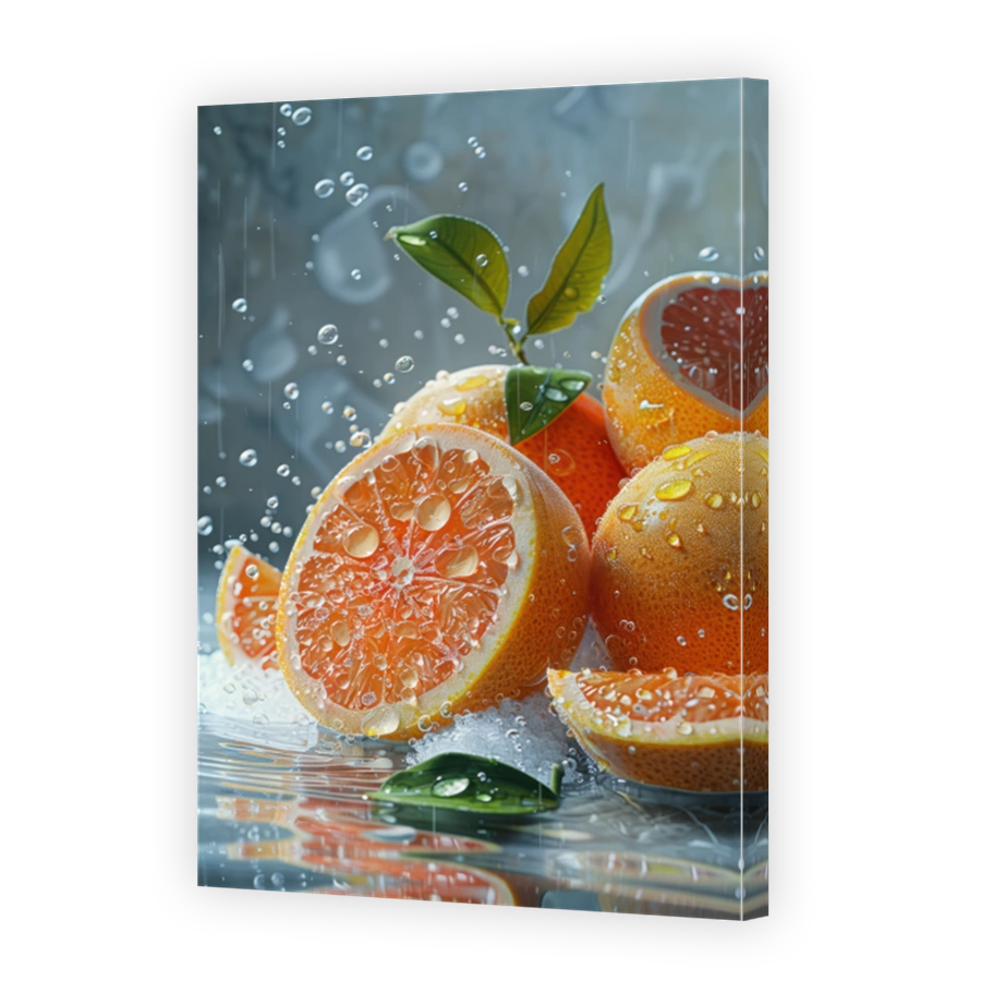 Close Up Of Grapefruit Lying On A Background With Water Drops 3