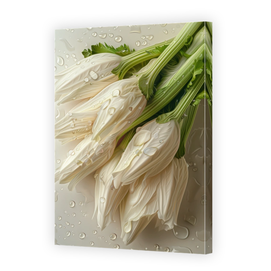 Close Up Of Endive Lying On A Background With Water Drops 4