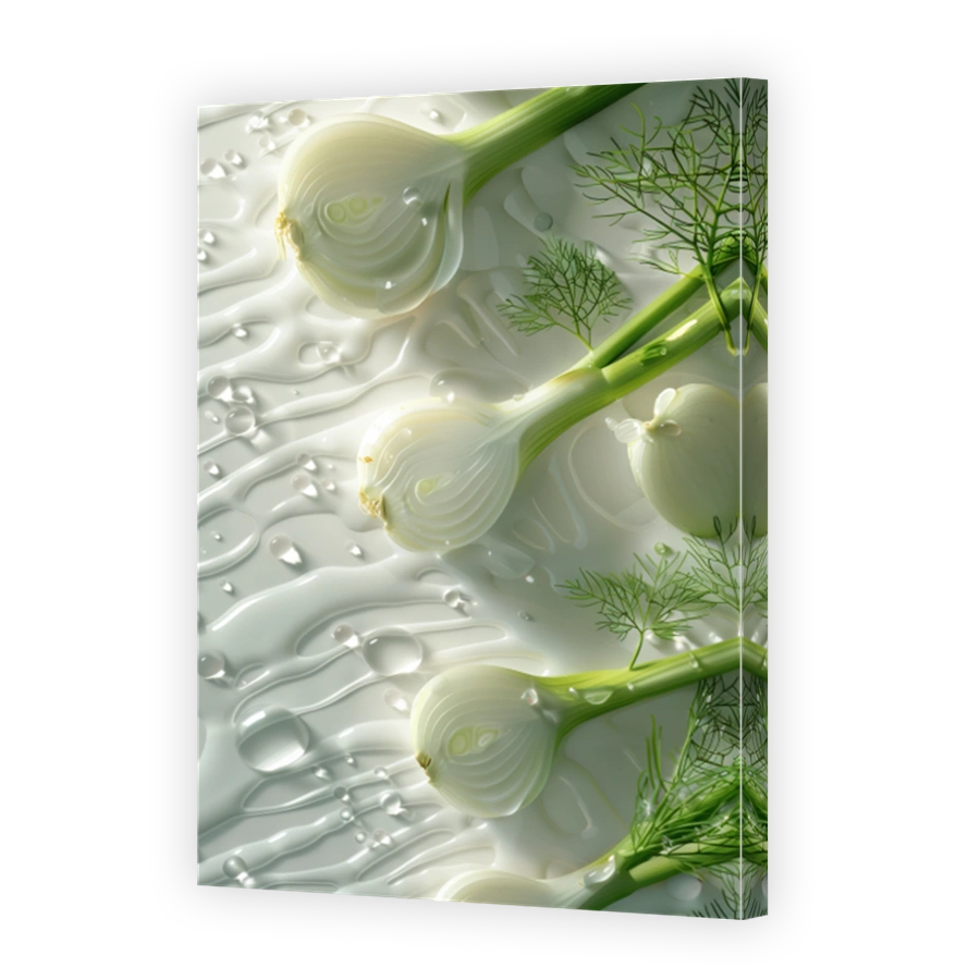 Close Up Of Fennel Lying On A Background With Water Drops 4
