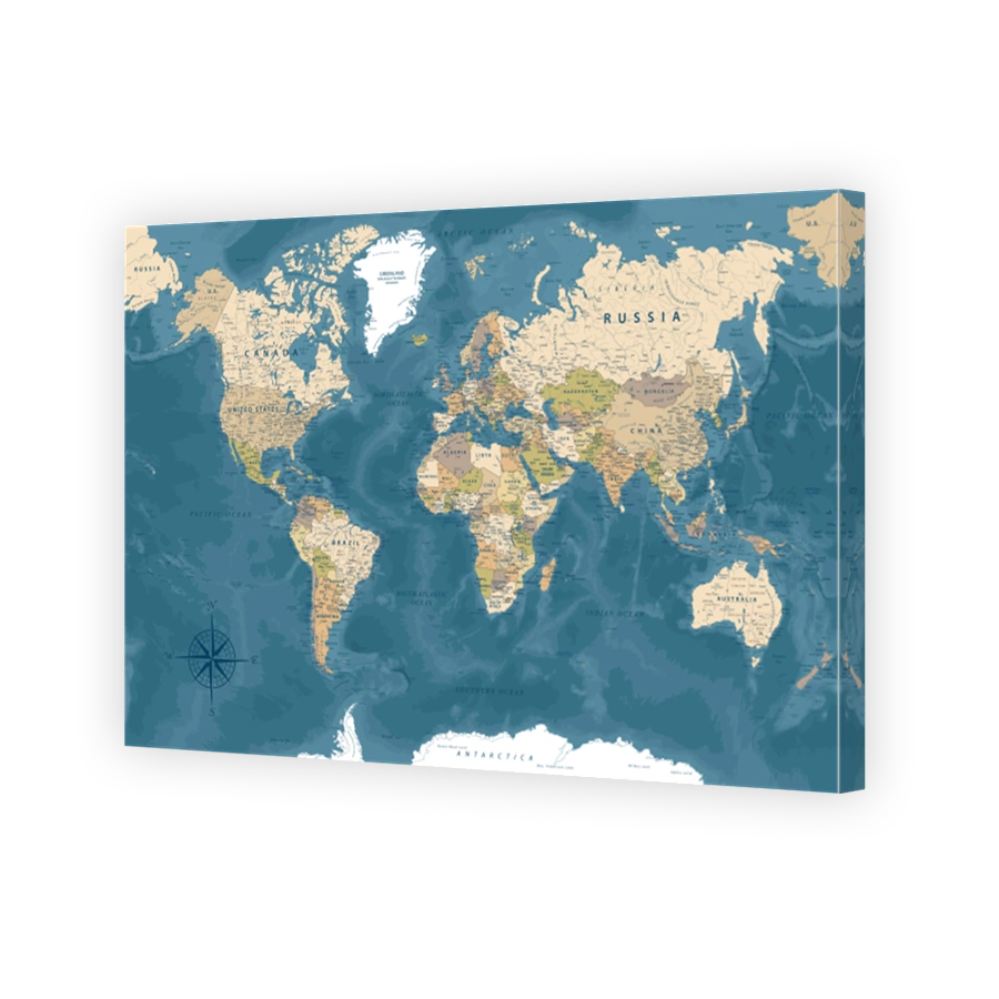 World Map - Highly Detailed Map of the World Poster