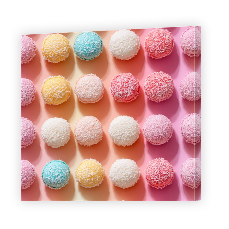 Colourful Macarons Displayed in Rows