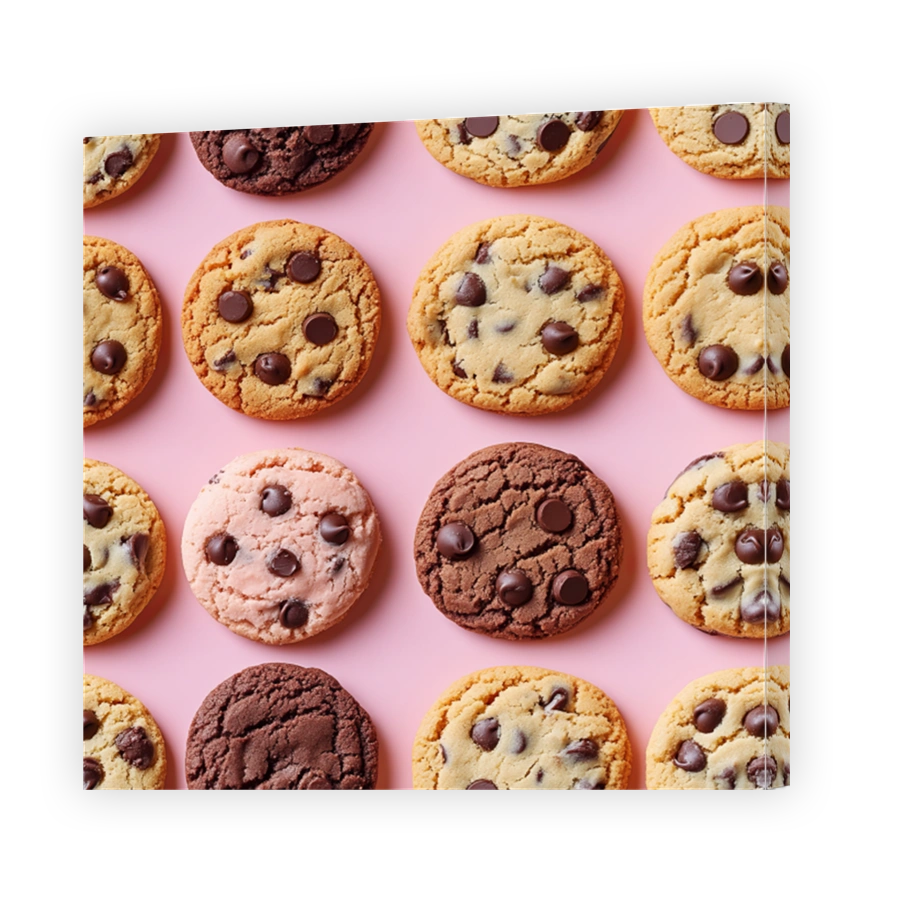 Delicious Chocolate Chip Cookies on Pink