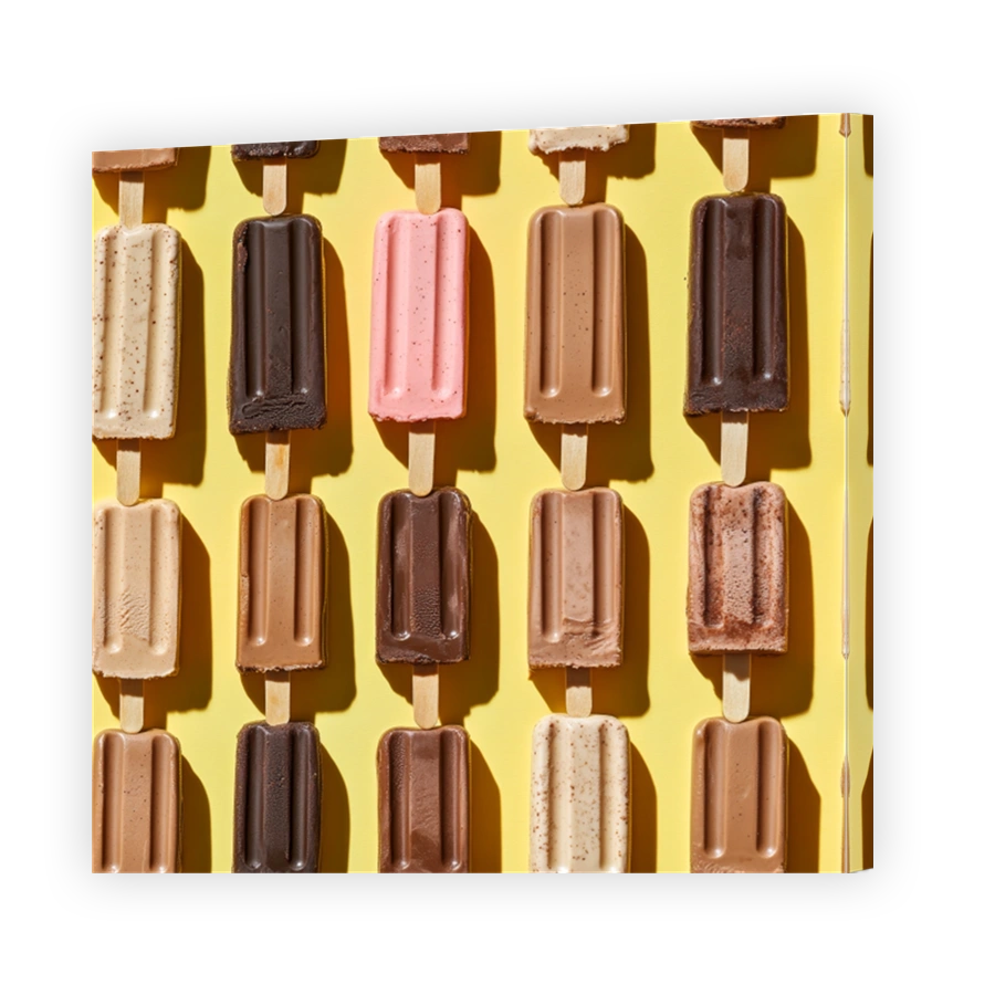 Colourful Popsicles on Yellow Background