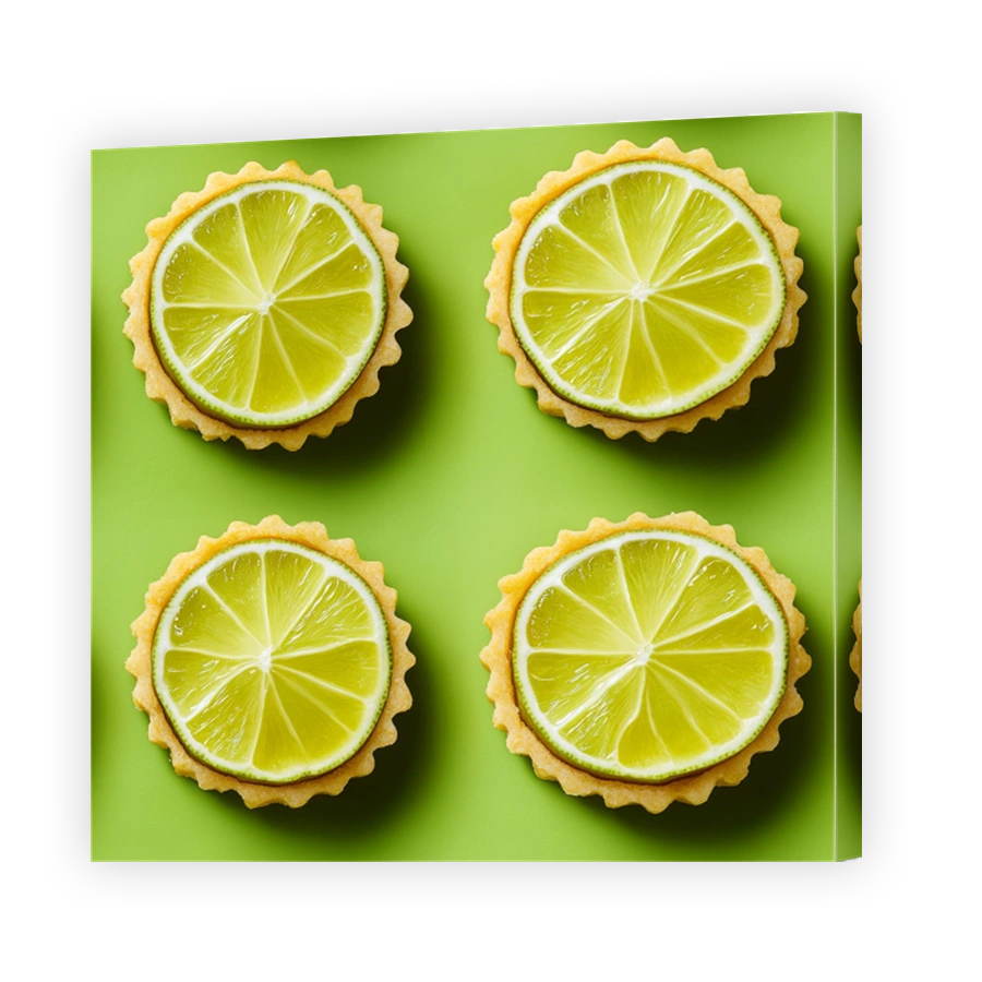 Vibrant Lime Tarts on Green Background