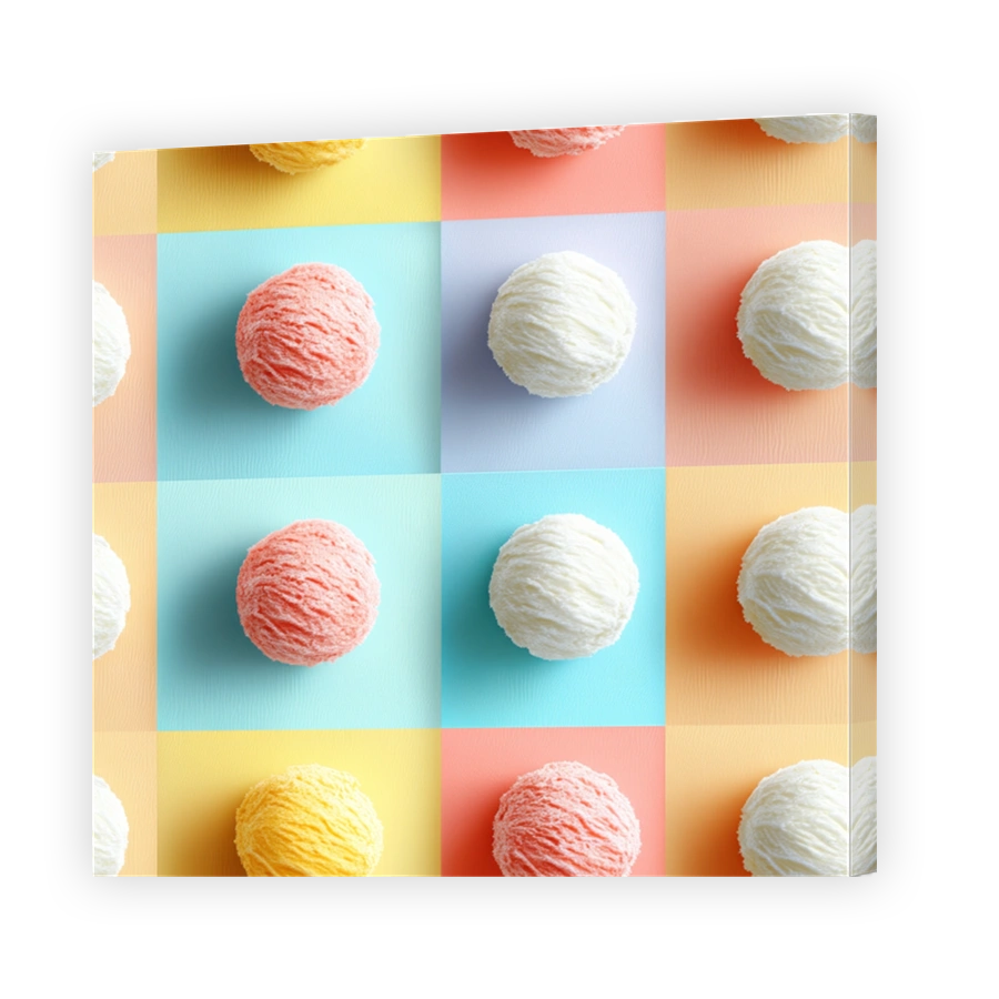 Colourful Ice Cream Scoops Art