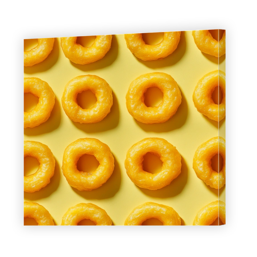 Bright Yellow Doughnuts Pattern