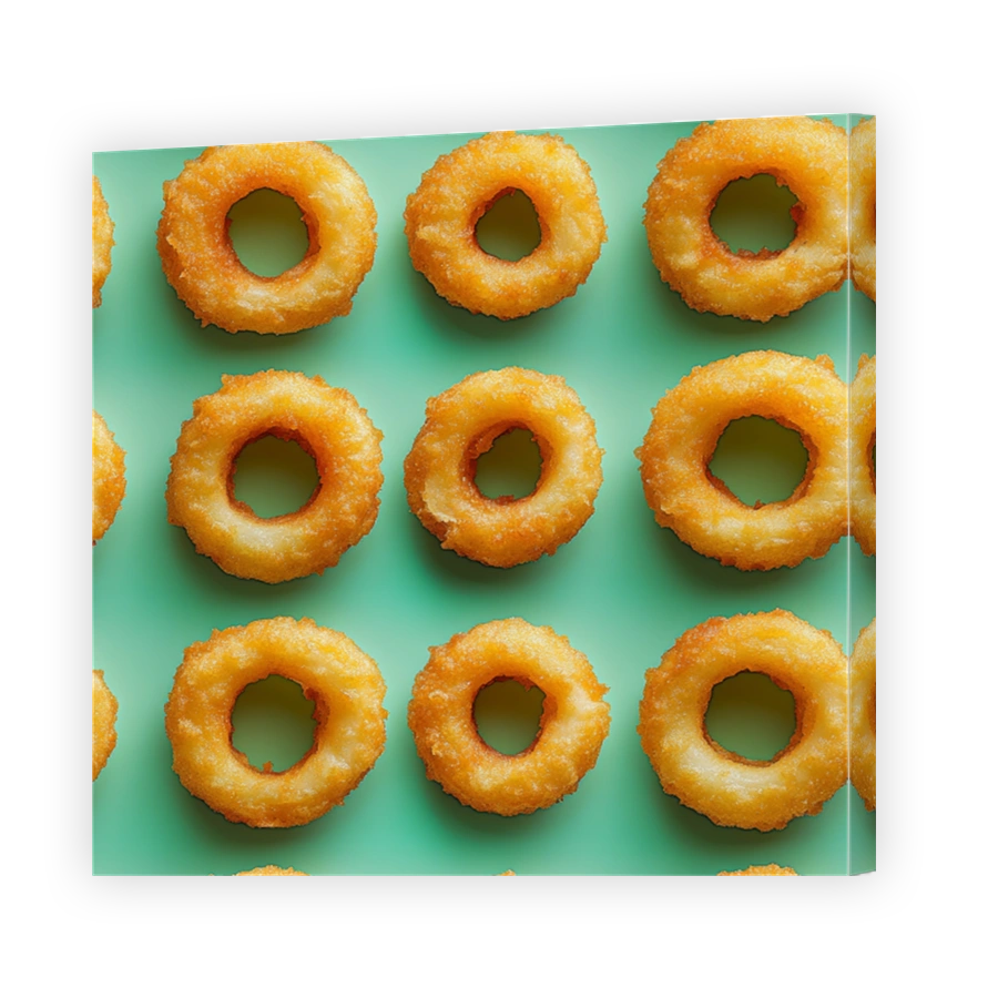 Golden Donuts on Teal Background