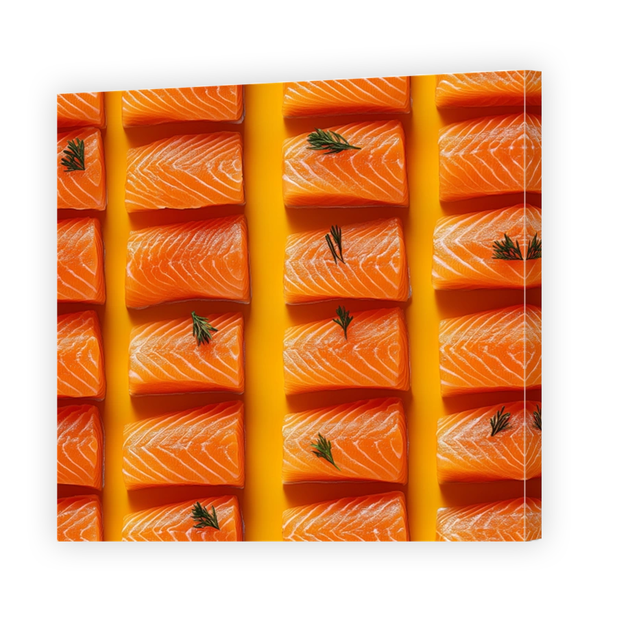 Vibrant Salmon Fillets with Rosemary Garnish
