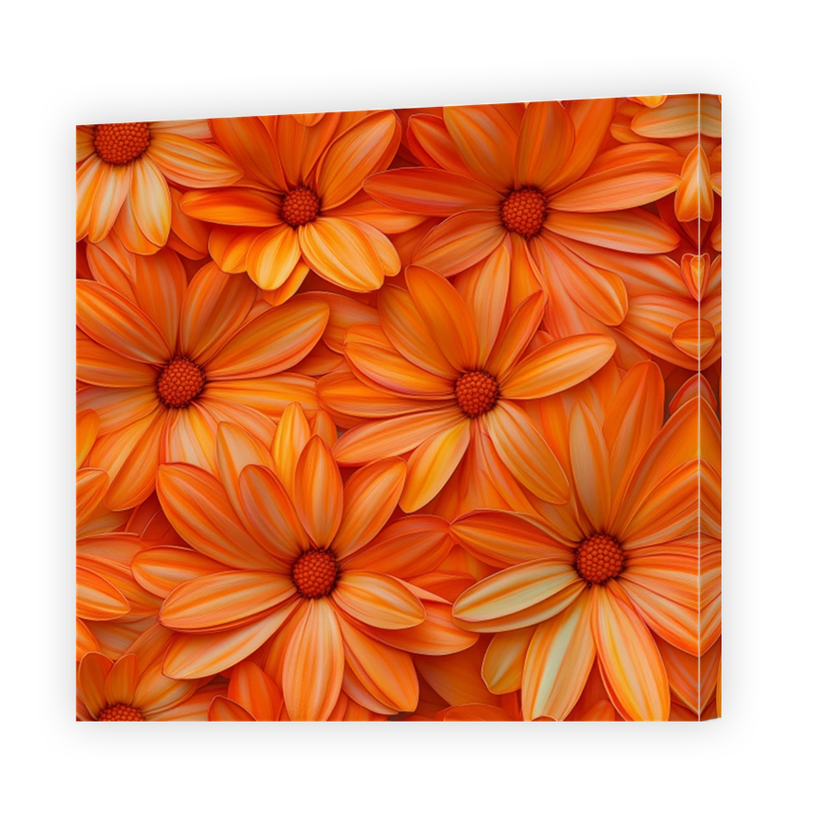 Vibrant Orange Flowers Digital Art