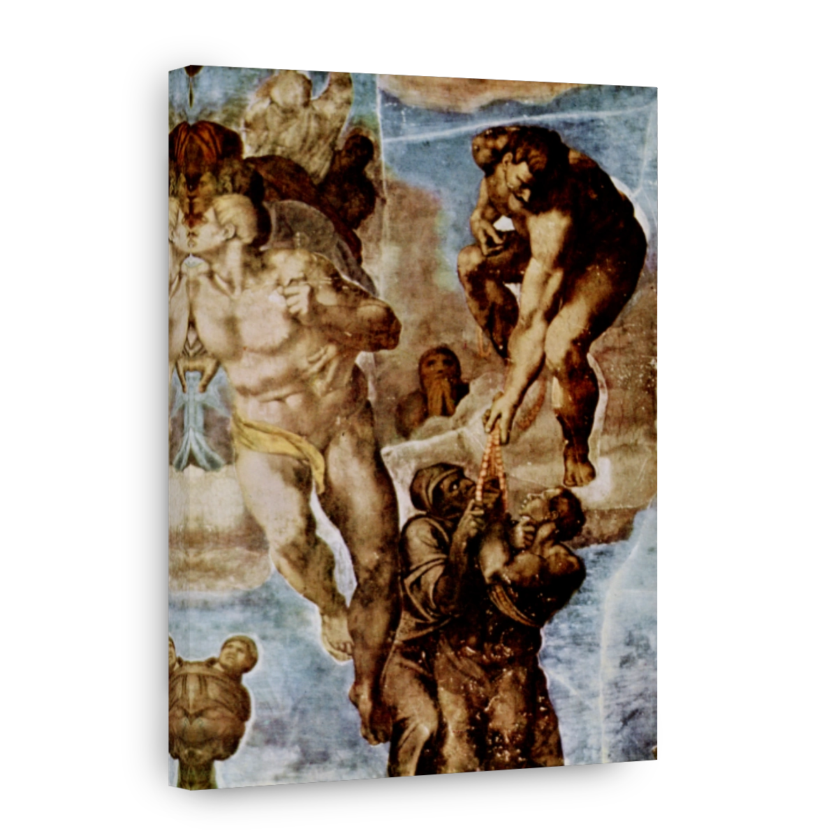 Michelangelo (1475 1564)   The Last Judgement, Angel Raises Men With Rosary Beads 1536 41