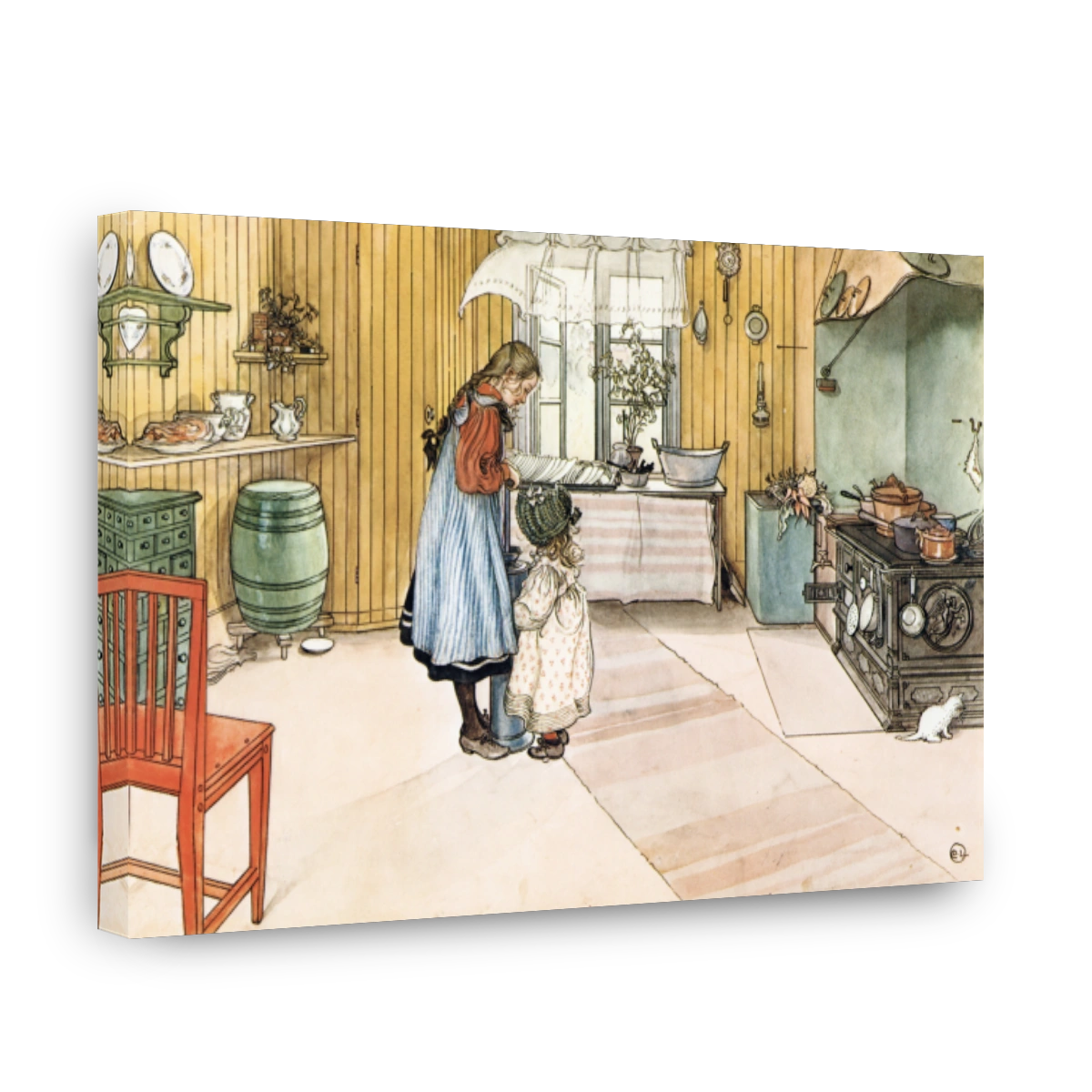 Larsson, Carl (1853 1919)   The Kitchen, Churning Butter 1900