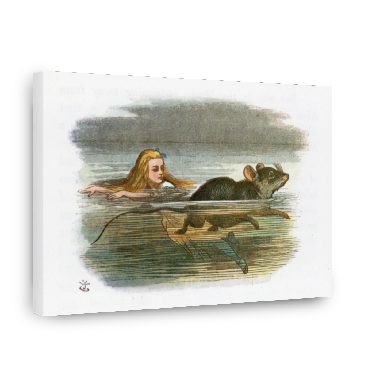 Tenniel, John (1820 1914)   The Nursery Alice 1890   Alice & Mouse In Pool Of Tears