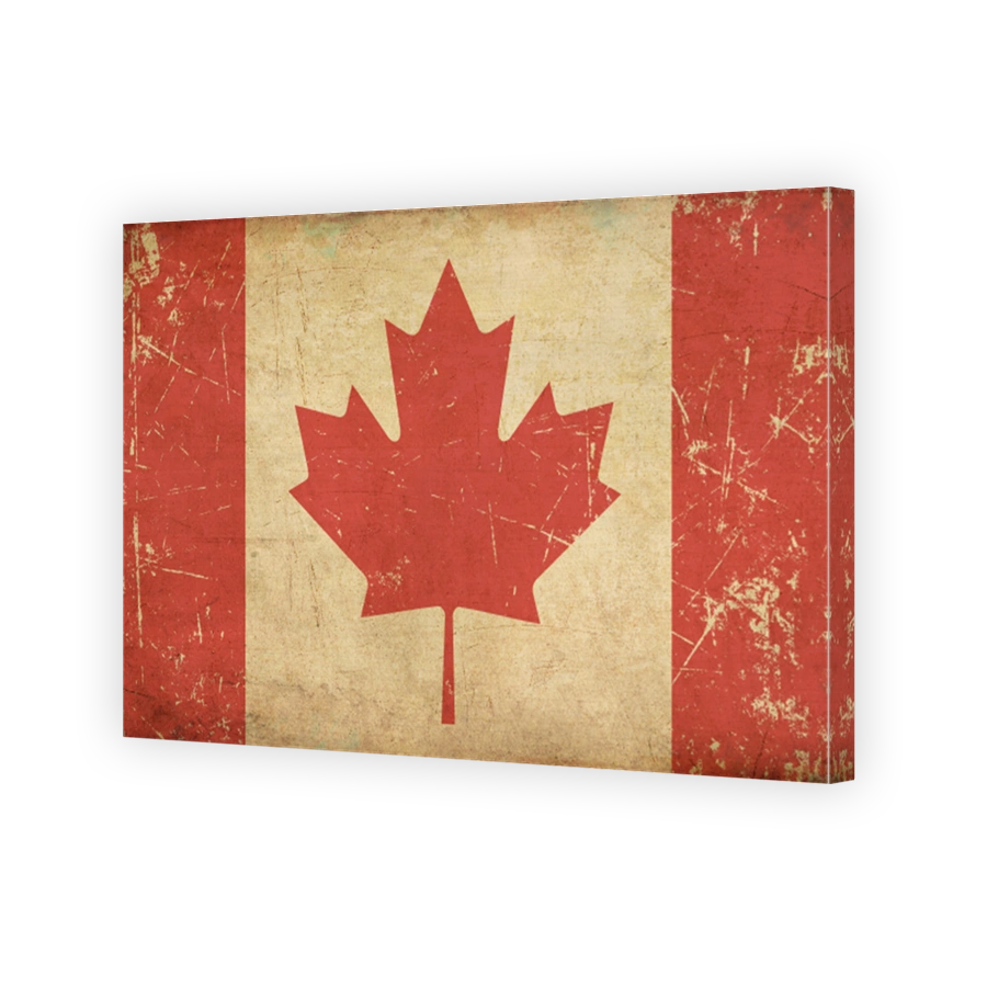 Canadian Aged Flat Flag
