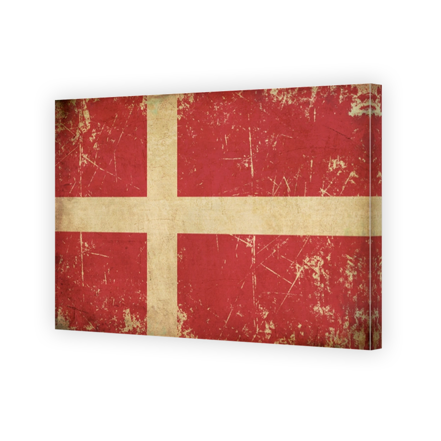 Danish Flag Flat Aged