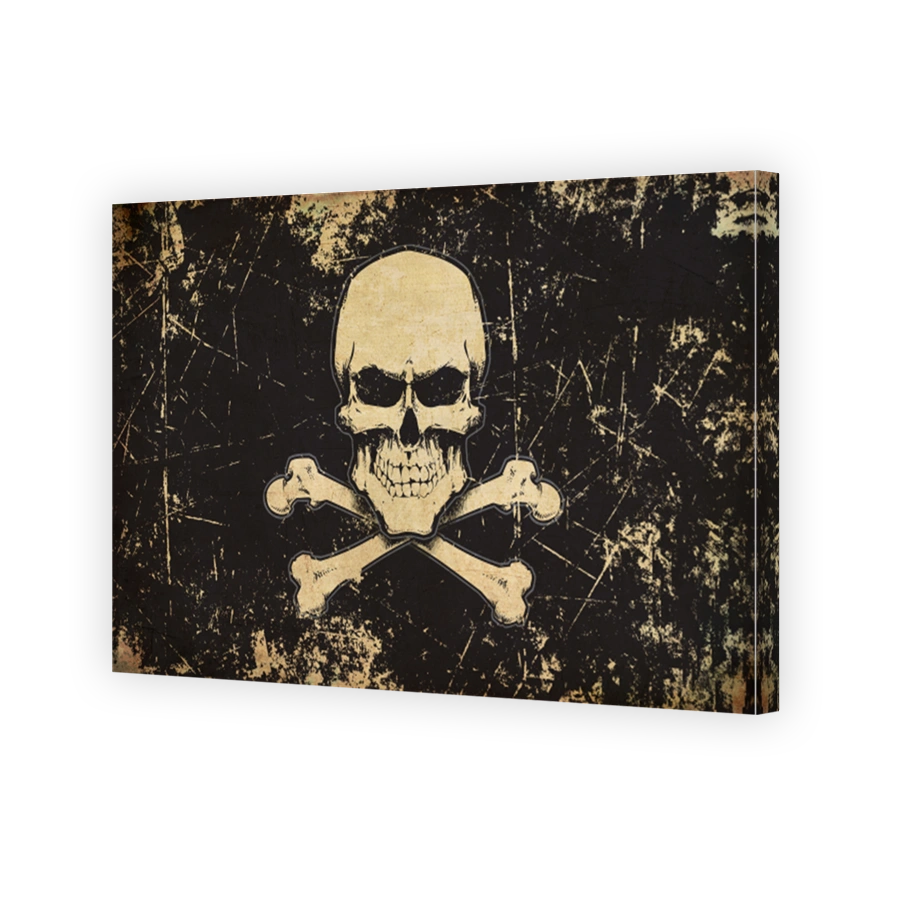 Pirates Skull and Bones Aged Flat Flag