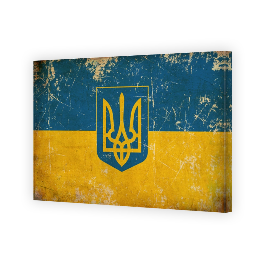 Ukrainian State Flag Flat Aged