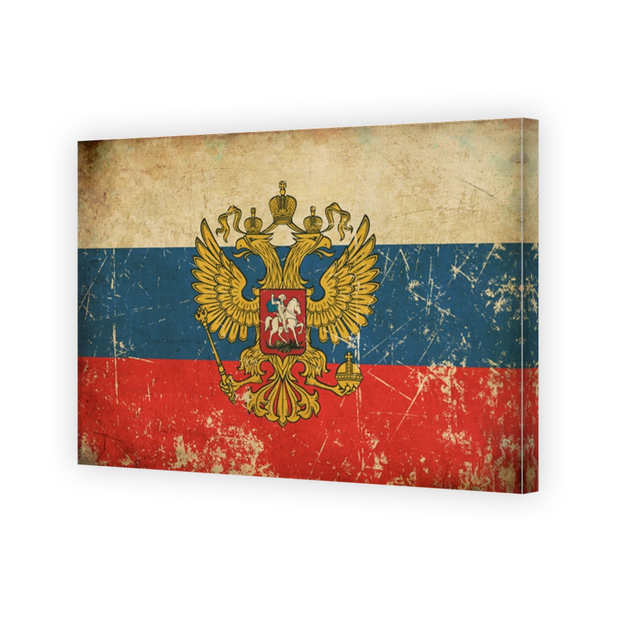 Russian State Flag Flat Aged